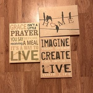 3 cute canvas art decorations